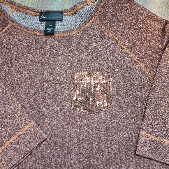 Lane Bryant Metallic 1/2 sleeve sweater sequined pocket plus size 14/16 - Picture 3 of 11